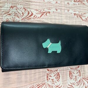 RADLEY LONDON Black Wallet with Teal Dog Motif